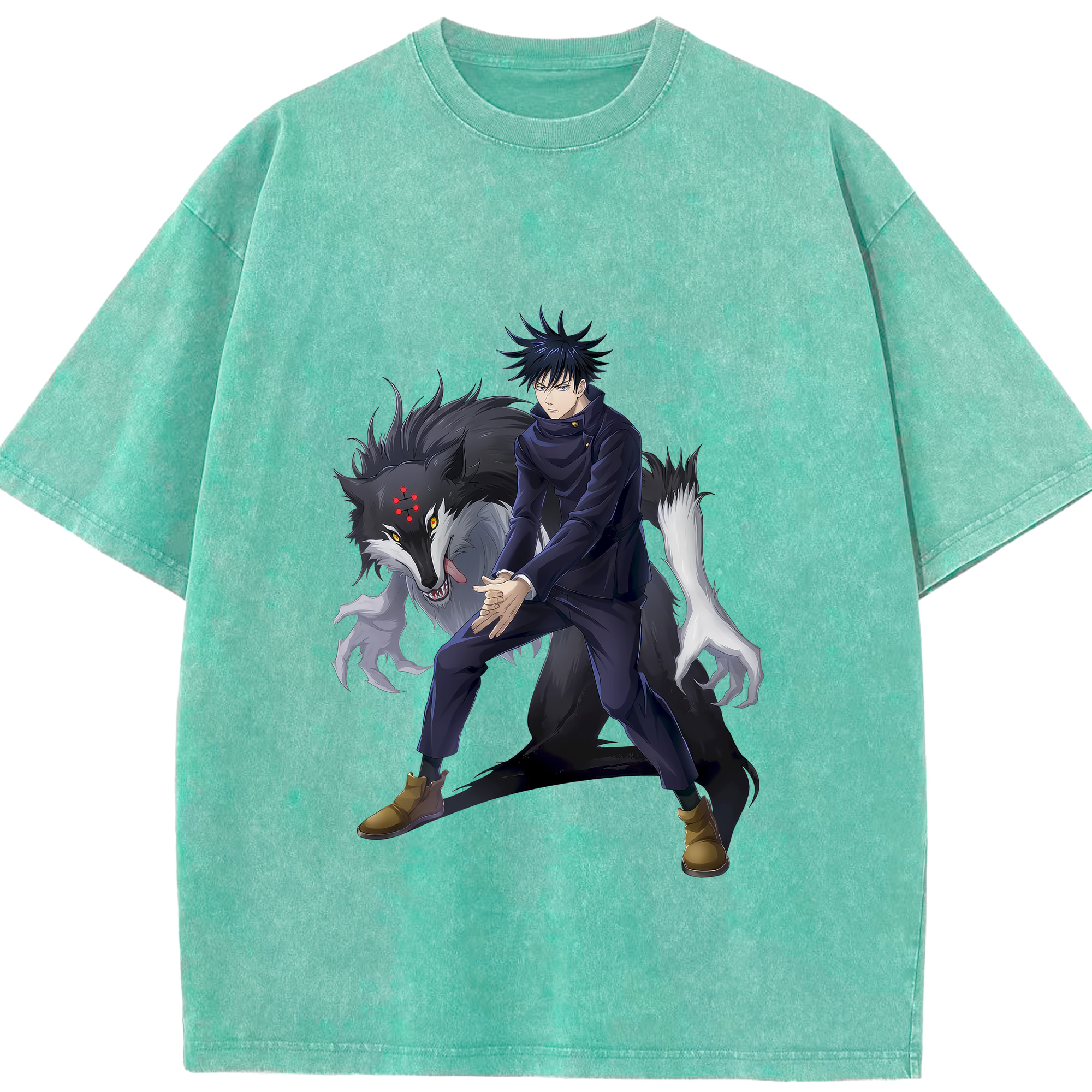 （画像用） 呪術廻戦 Jujutsu Kaisen 綿100% ヴィンテージ風 半袖Tシャツ（フロントプリント）